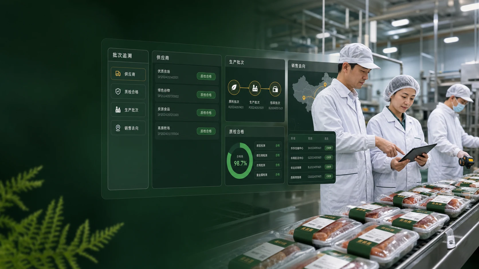 食品生产现场与高保真食品安全追溯控制台