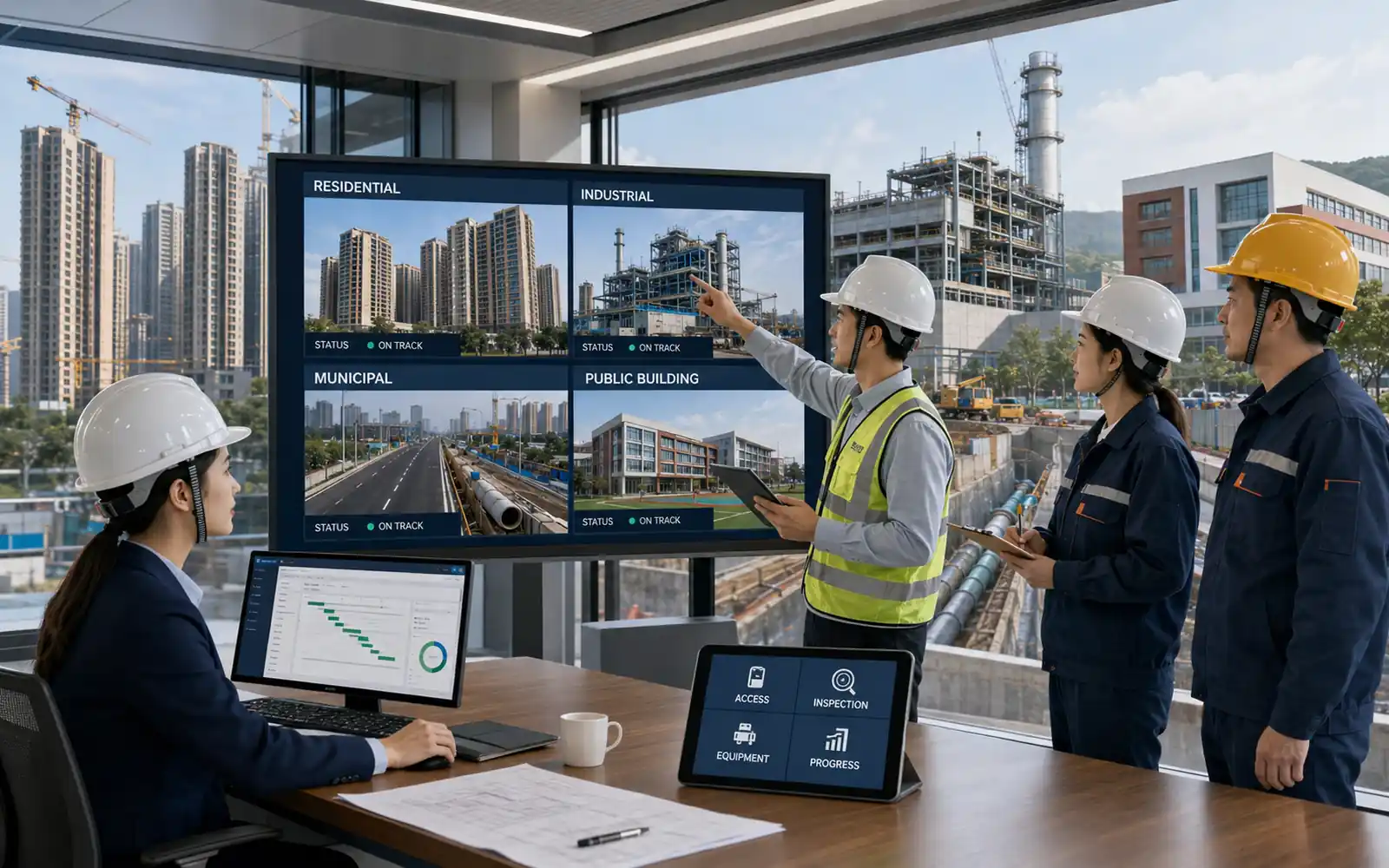 Smart construction scenarios across buildings, infrastructure, industrial parks and portfolios
