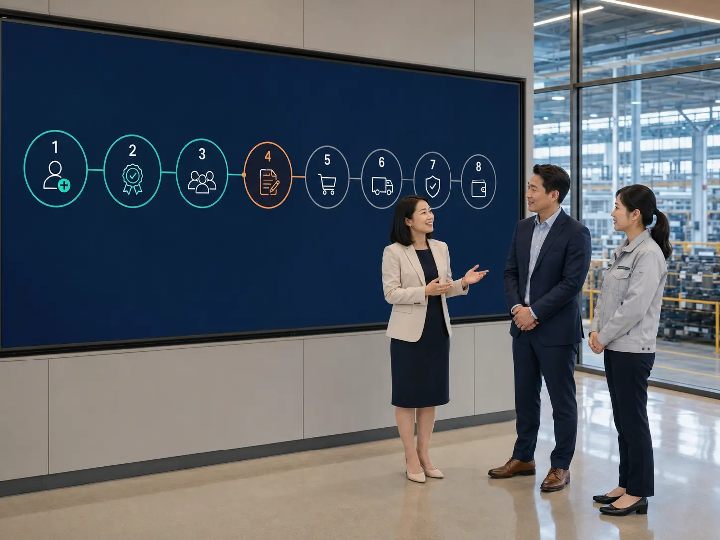 Eight-stage SRM journey from supplier onboarding through performance improvement