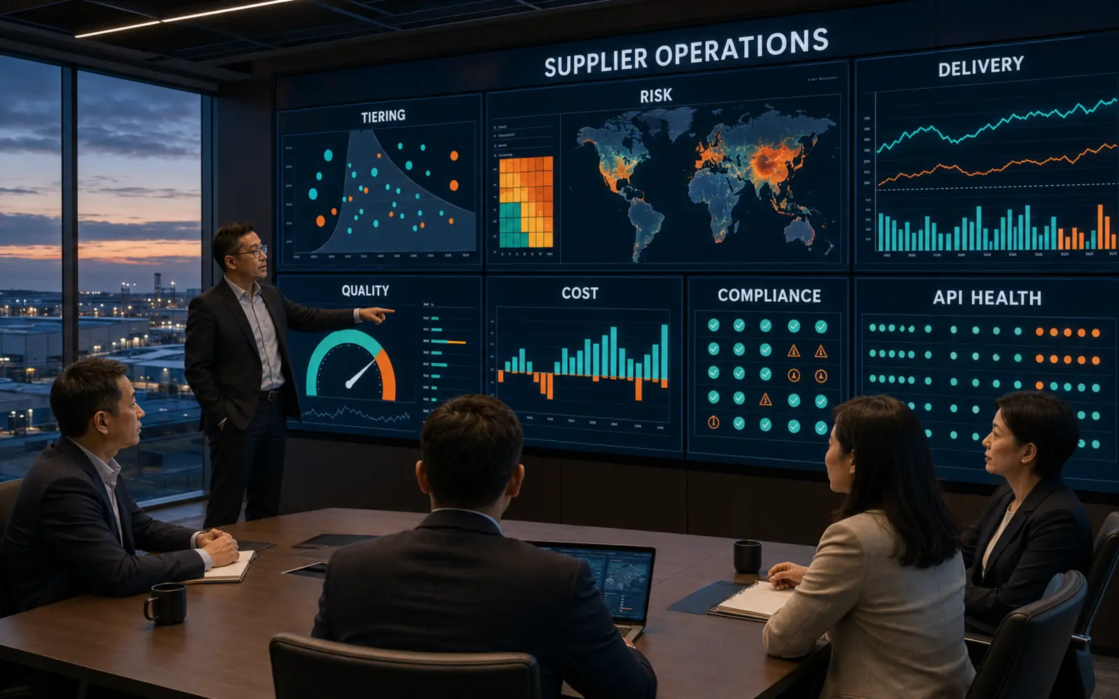 Multi-organization SRM supplier operations and risk control center