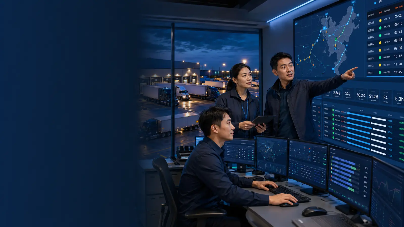 TMS transport control tower and dispatch interface