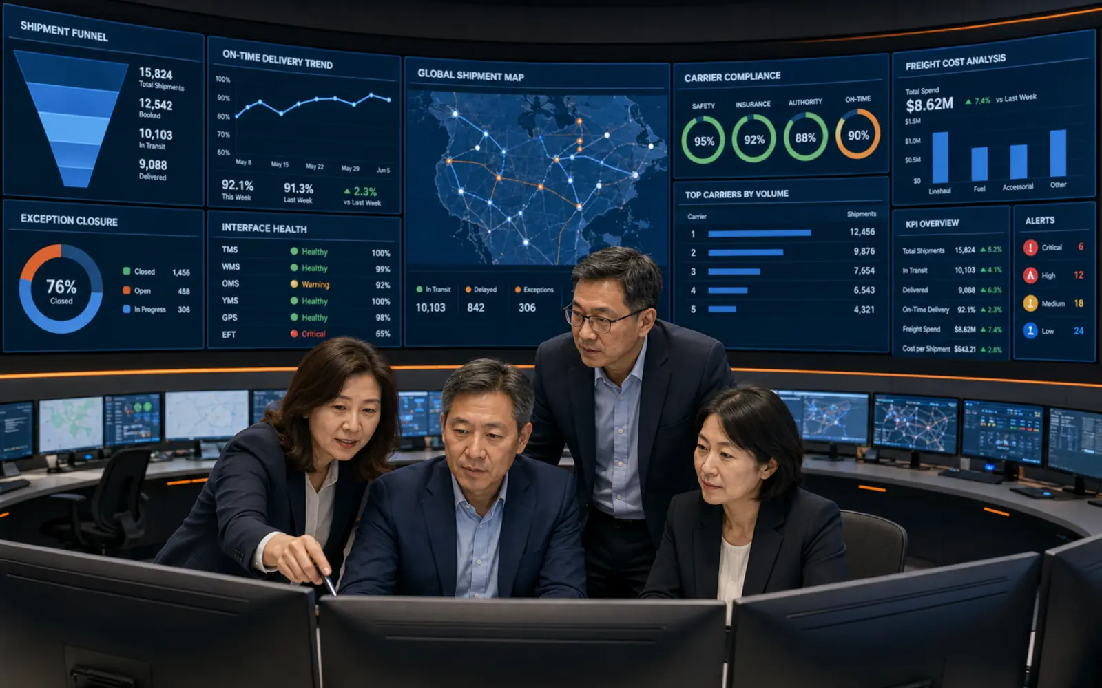 TMS carrier governance and logistics operations backend